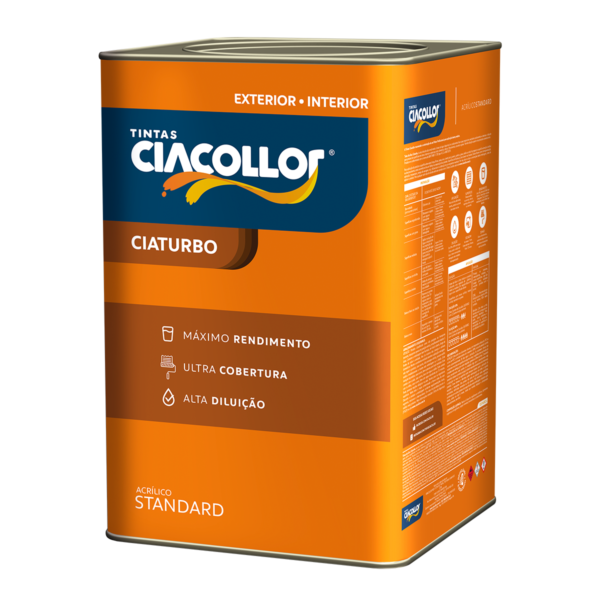 TINTA ACRÍLICA CIATURBO STANDARD FOSCO SISTEMA TINTOMÉTRICO (CORES) - CIACOLLOR