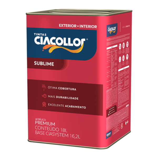 PRODUTO: TINTA ACRÍLICA SUBLIME PREMIUM - CIACOLLOR 18L